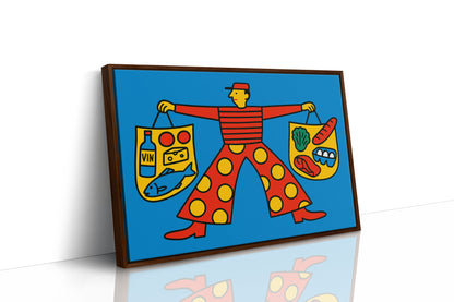 French Grocery Run Whimsical Kitchen Wall Art