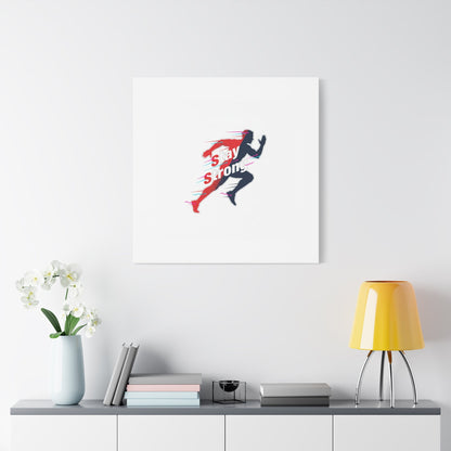 Stay Strong Runner Gym Canvas Wall Art