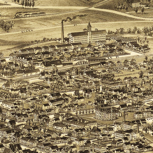 Vintage Map of Bennington, Vermont, 1887