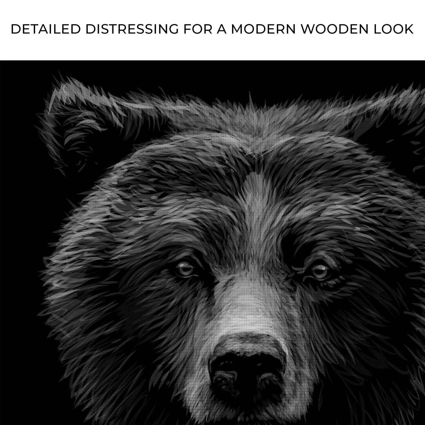 Forest Bear Monochrome Canvas Wall Art