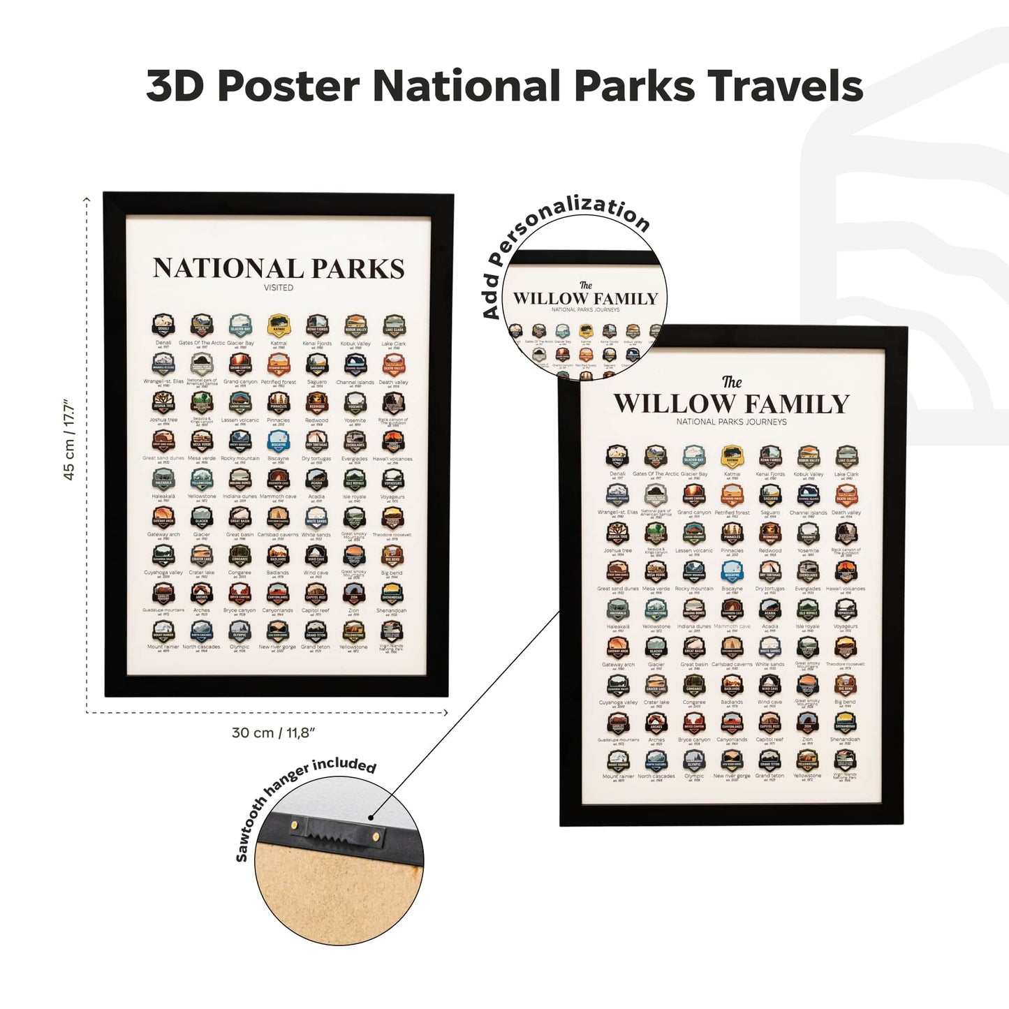 US National Parks Travel Tracker Poster Wall Art