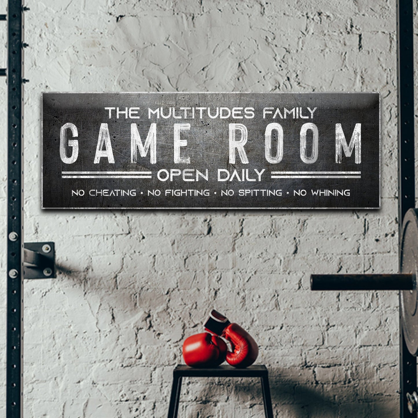 Family Game Room Personalized Canvas Sign