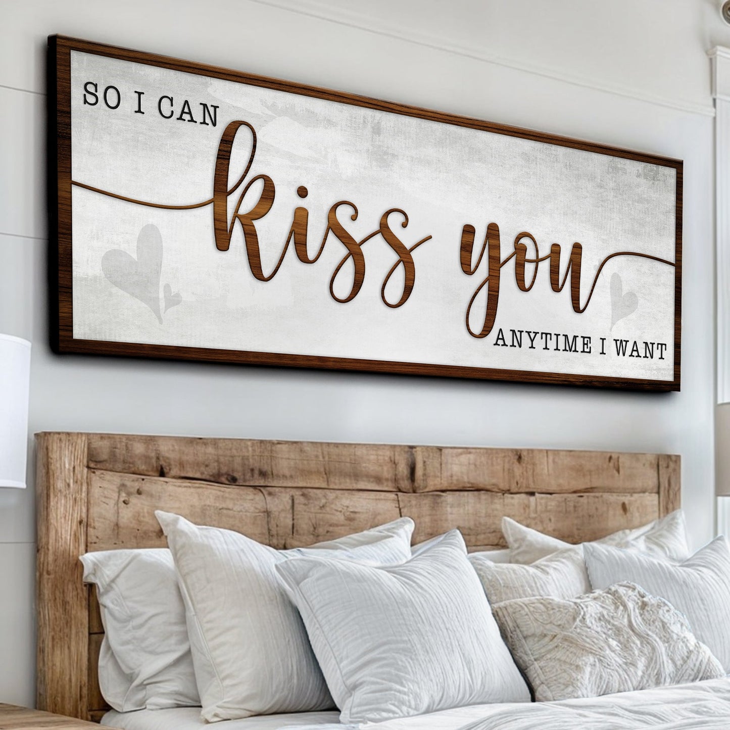 So I Can Kiss You Anytime Bedroom Quote Canvas Wall Art