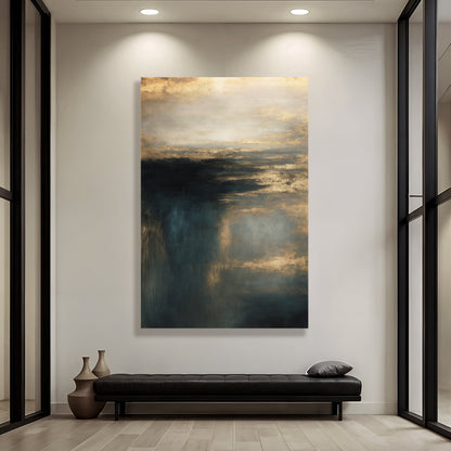 Cloudscape abstract canvas wall art with a soft airy sky, ready to hang