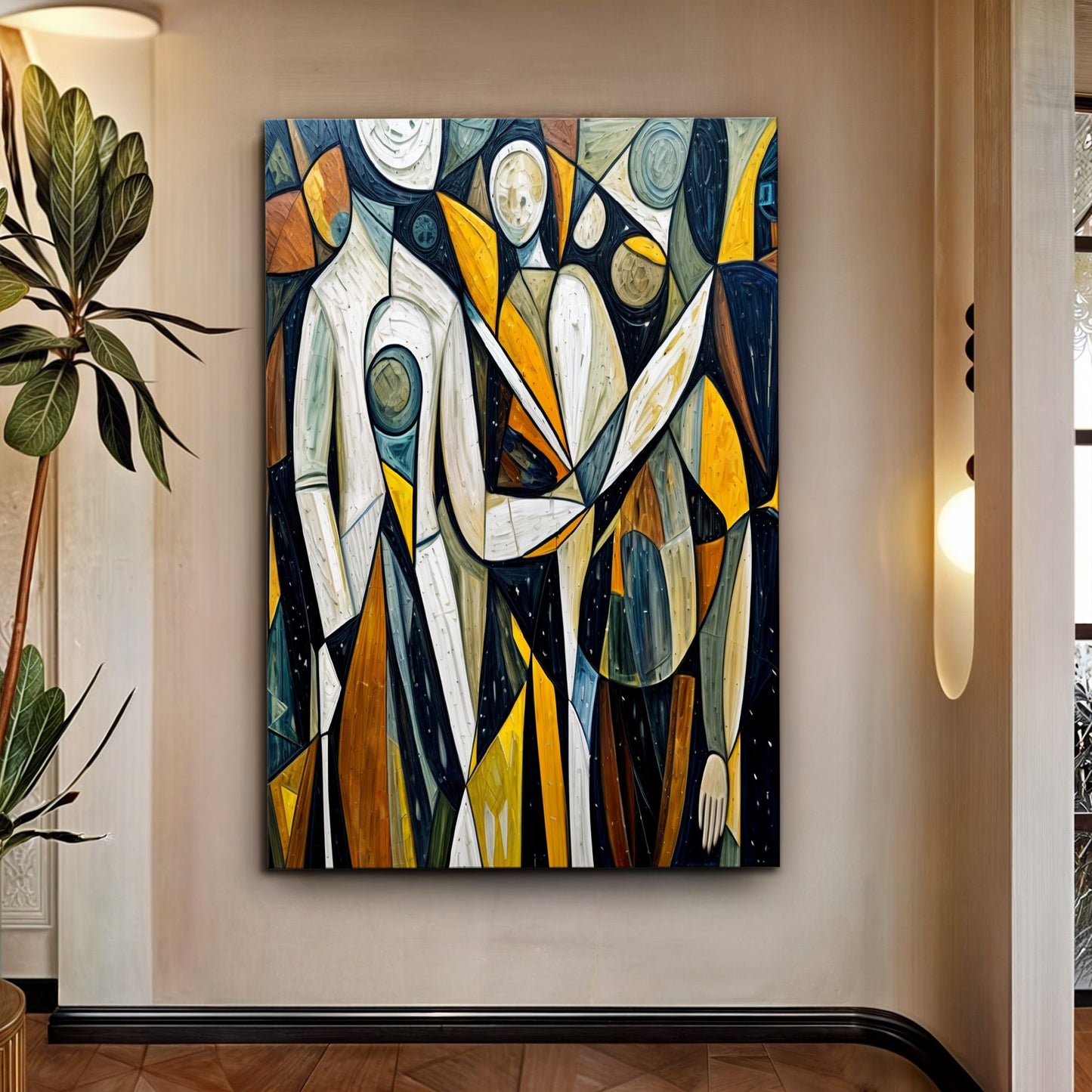Abstract human connection canvas wall art