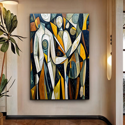 Abstract human connection canvas wall art