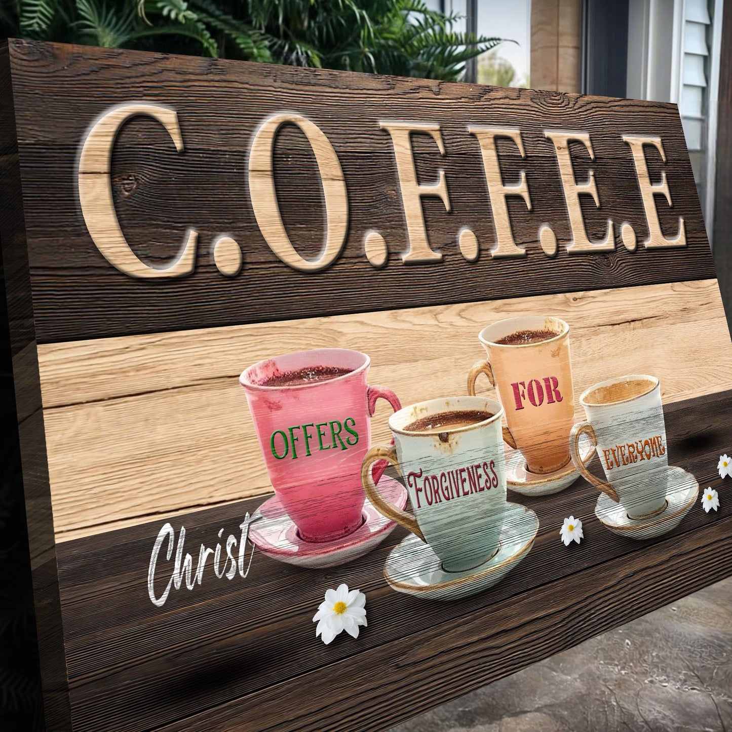 COFFEE Faith Sign Canvas Wall Art