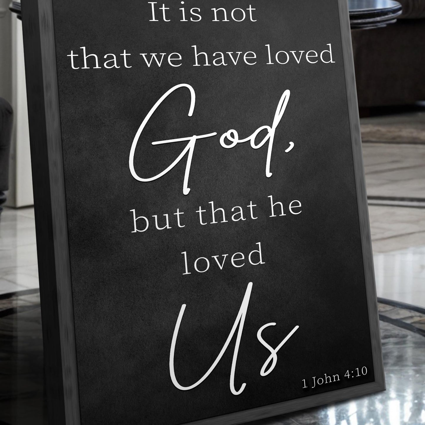 1 John 4:10 Faith Sign Canvas Wall Art