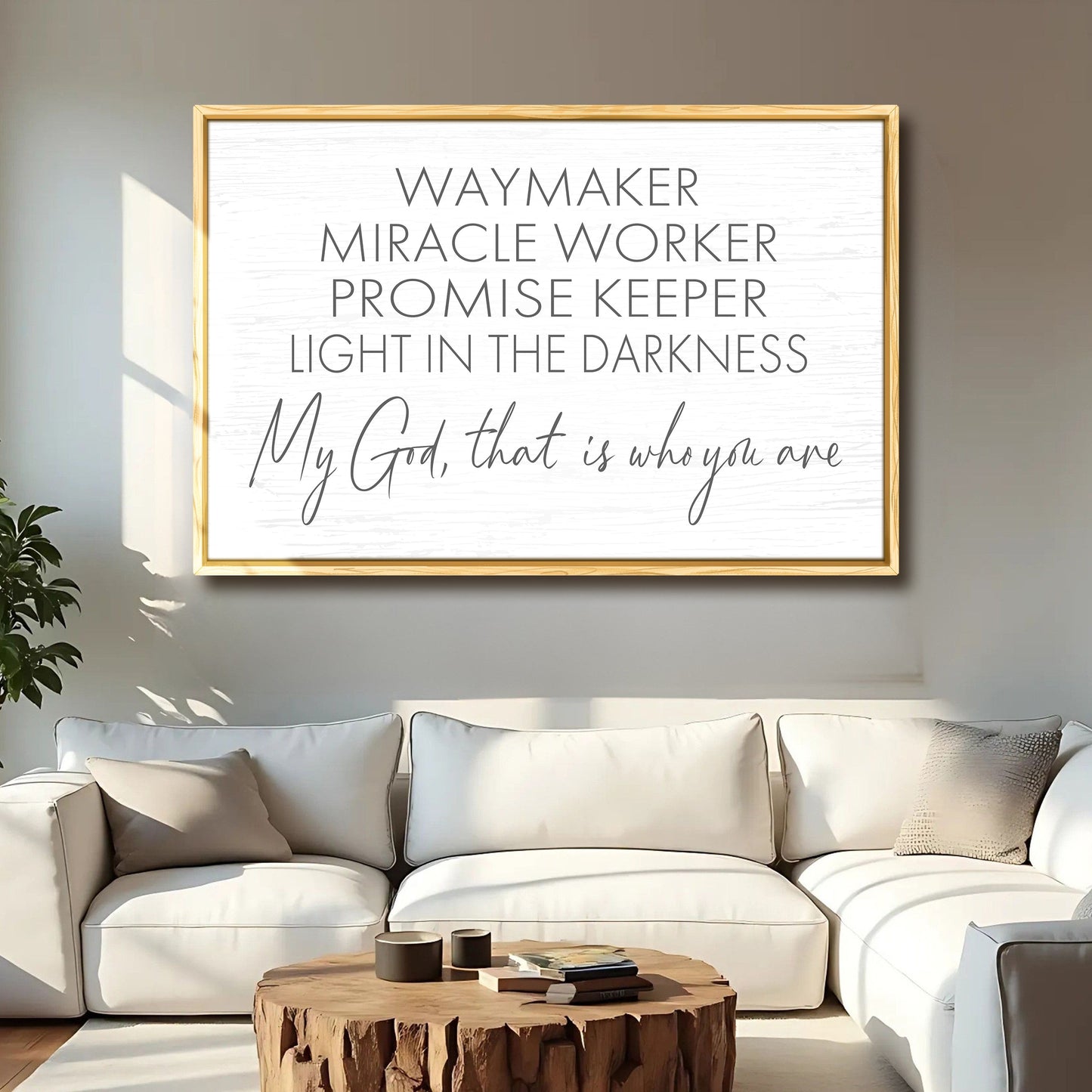 Way Maker Miracle Worker Faith Sign Canvas Wall Art