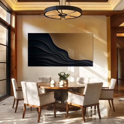 Black and Gold Minimalist Abstract Canvas Wall Art