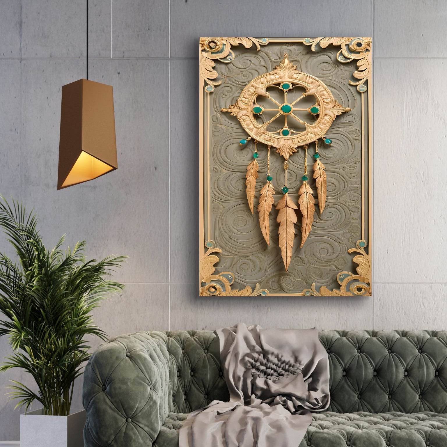 Whispering feathers canvas wall art with soft flowing design