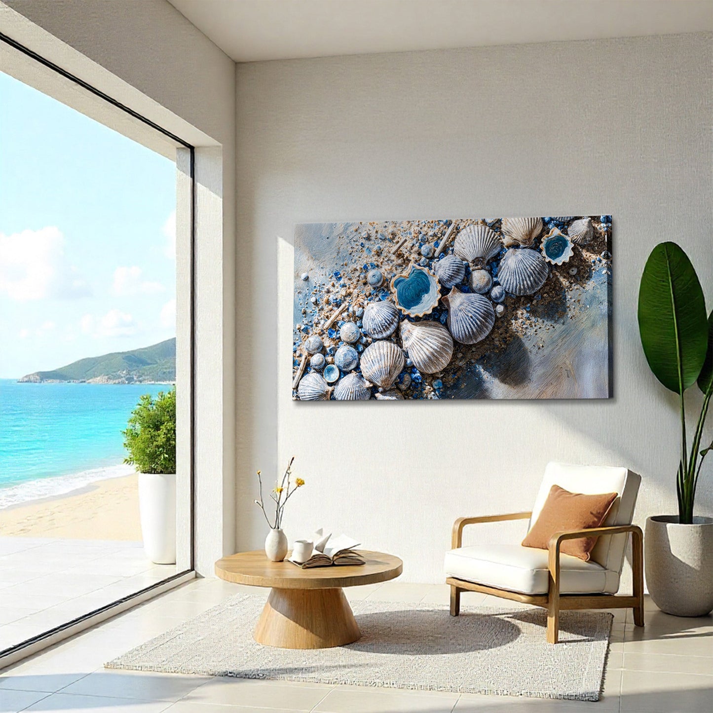 Sea Shells Modern Coastal Canvas Wall Art II