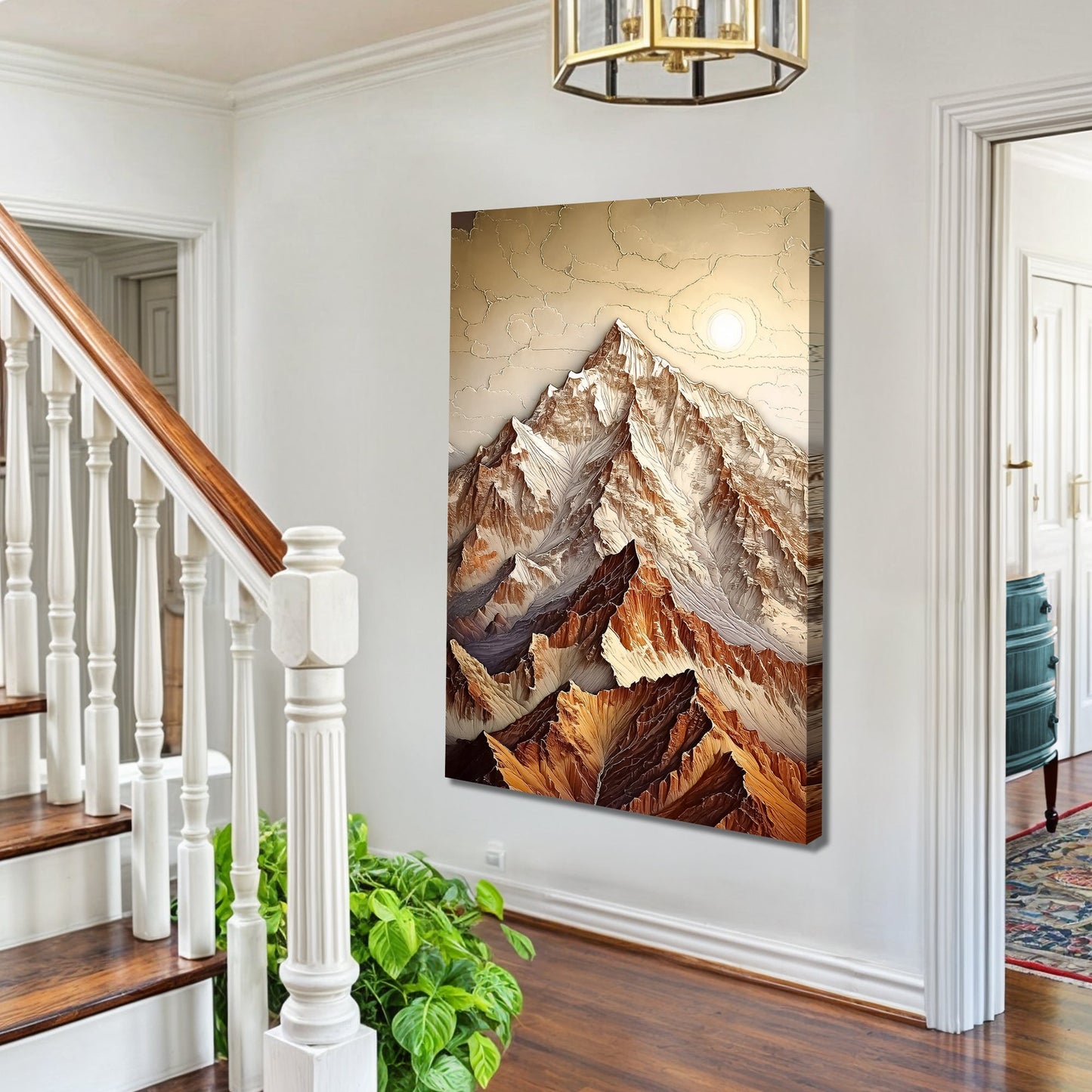 3D Minimalist Mountain Canvas Wall Art