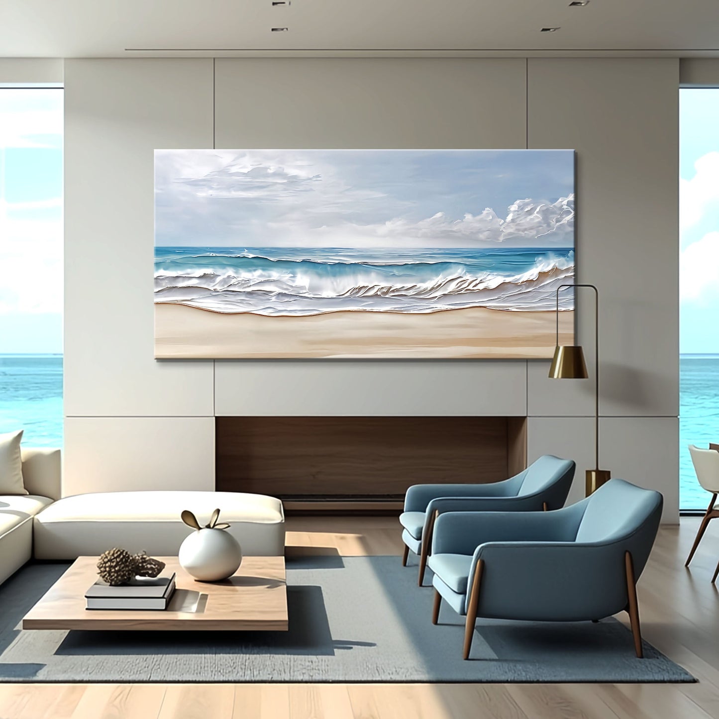 Serene Ocean Wave Wall Art on Canvas
