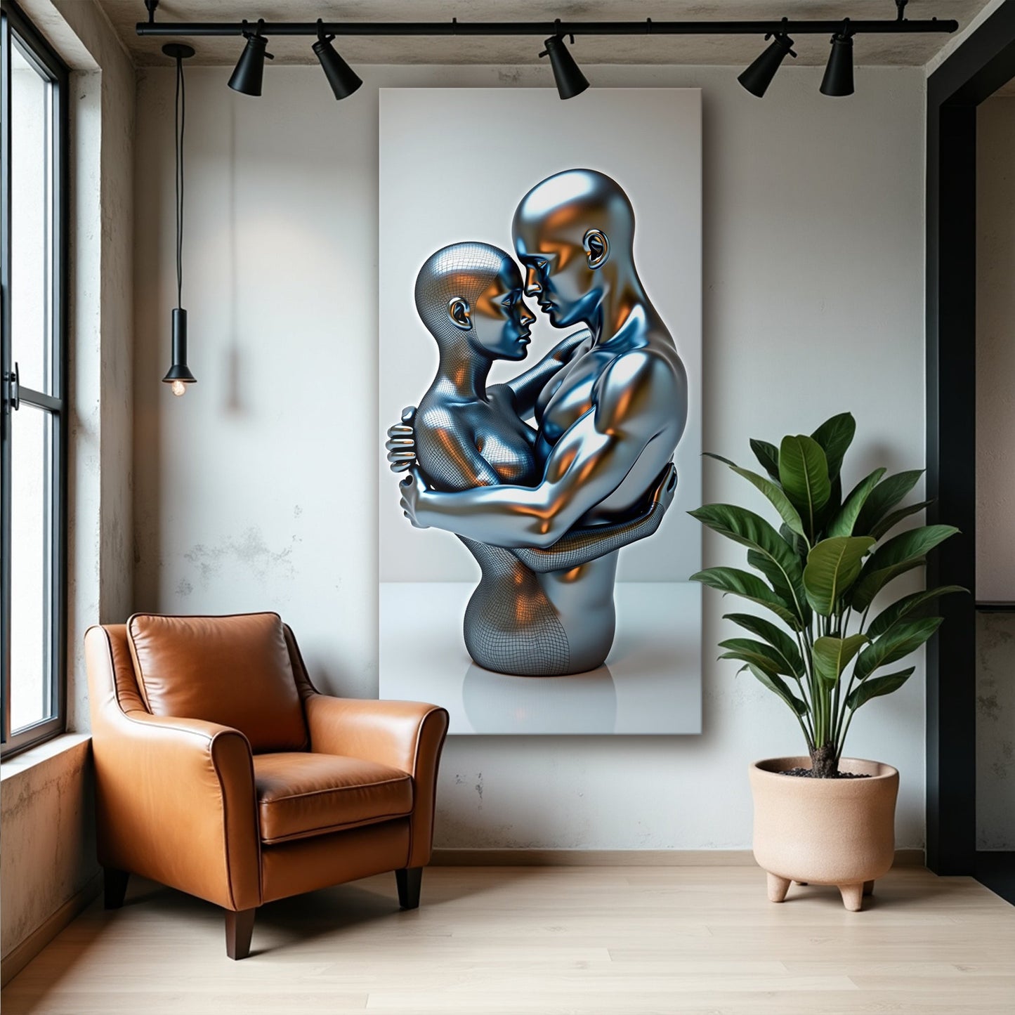 Eternal Love Figure Abstract Wall Art II Canvas