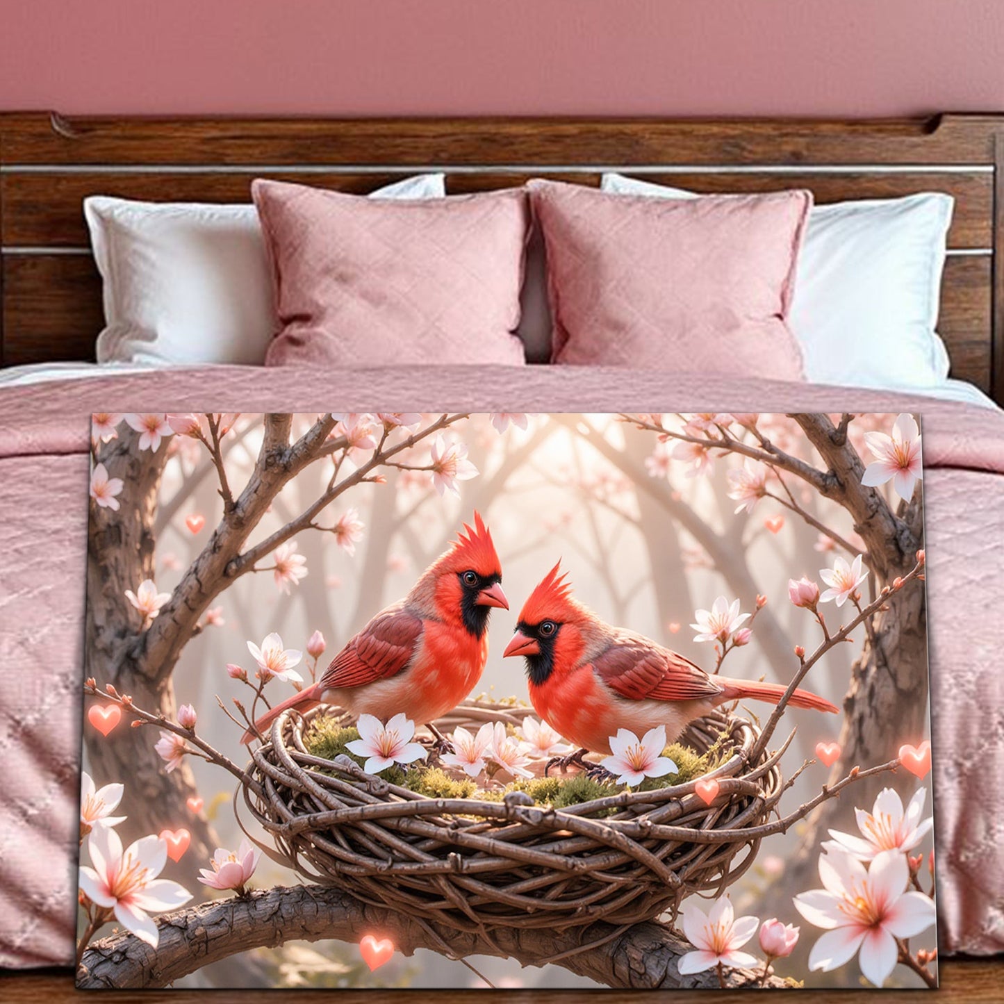 3D Cardinals Canvas Wall Art