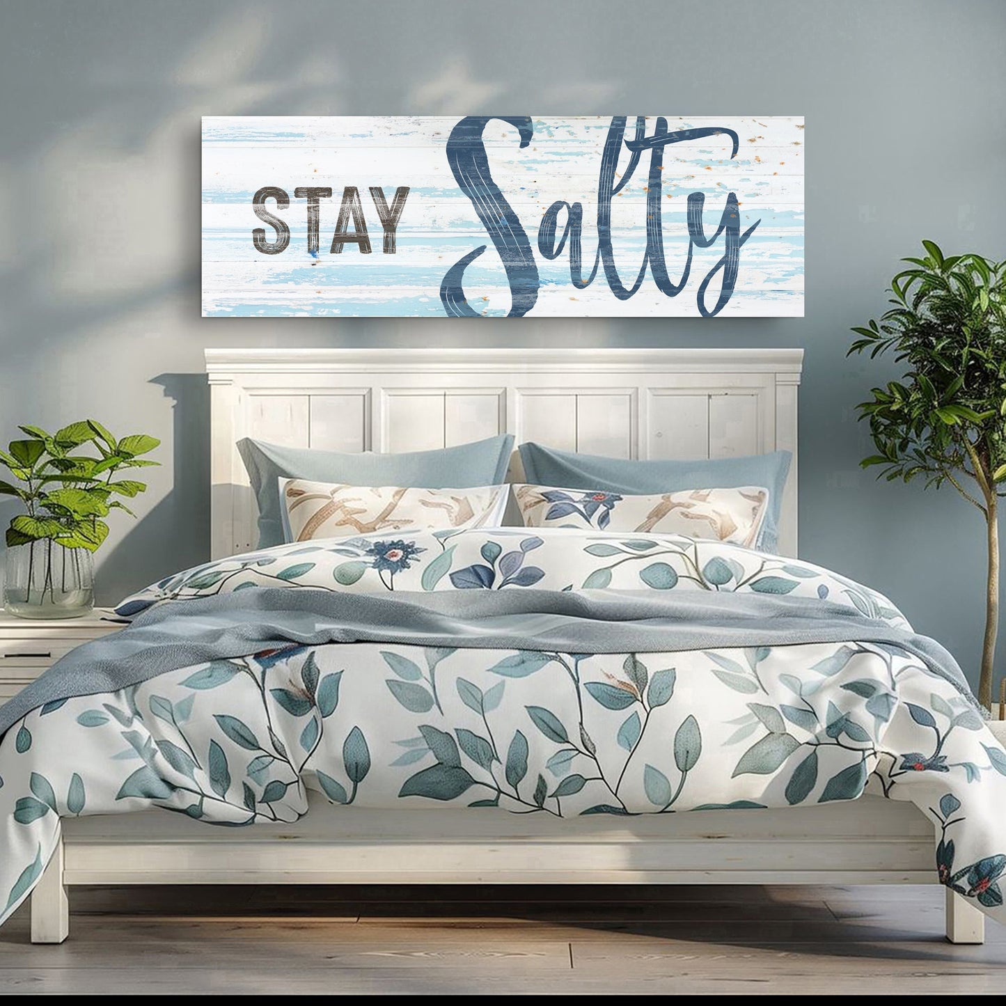 Stay Salty Coastal Wall Art Canvas Sign