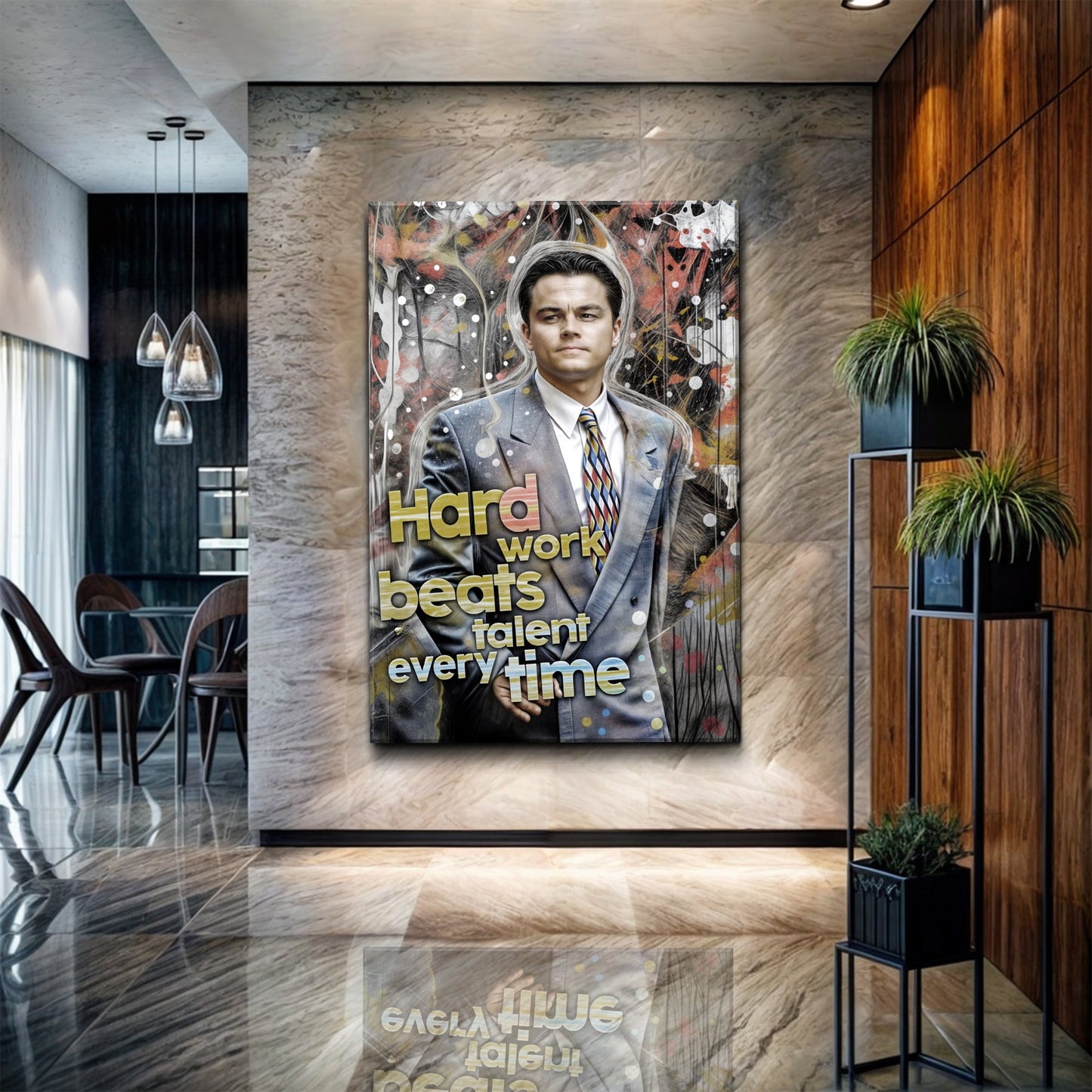 Hard Work Beats Talent Canvas Motivational Wall Art