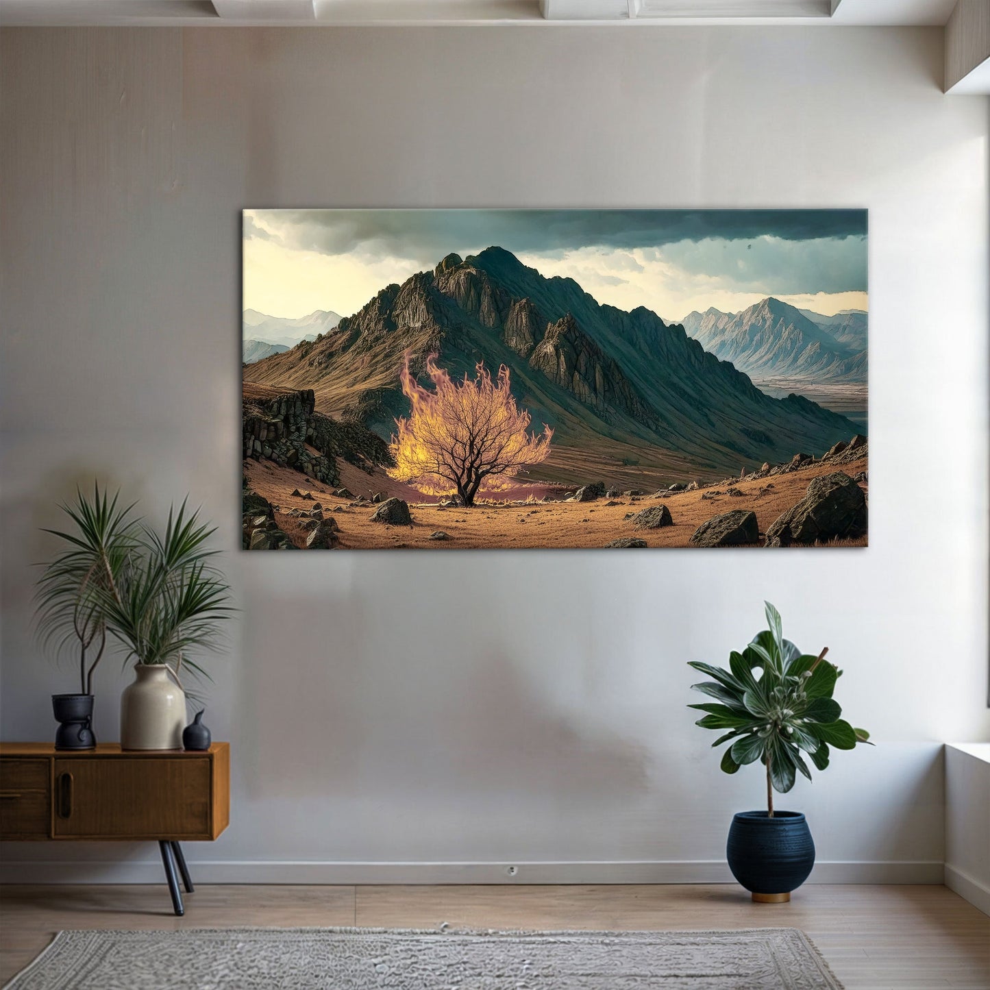 Burning Bush Faith Canvas Print Christian Wall Decor