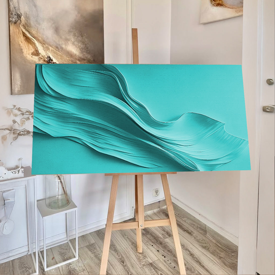 Turquoise Minimalist Canvas Wall Art