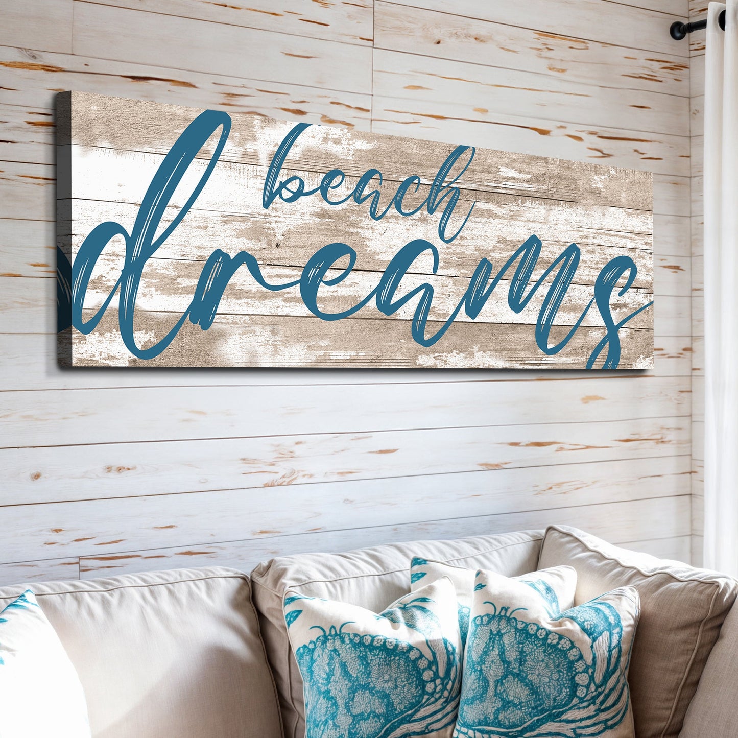 Beach Dreams Nautical Canvas Sign
