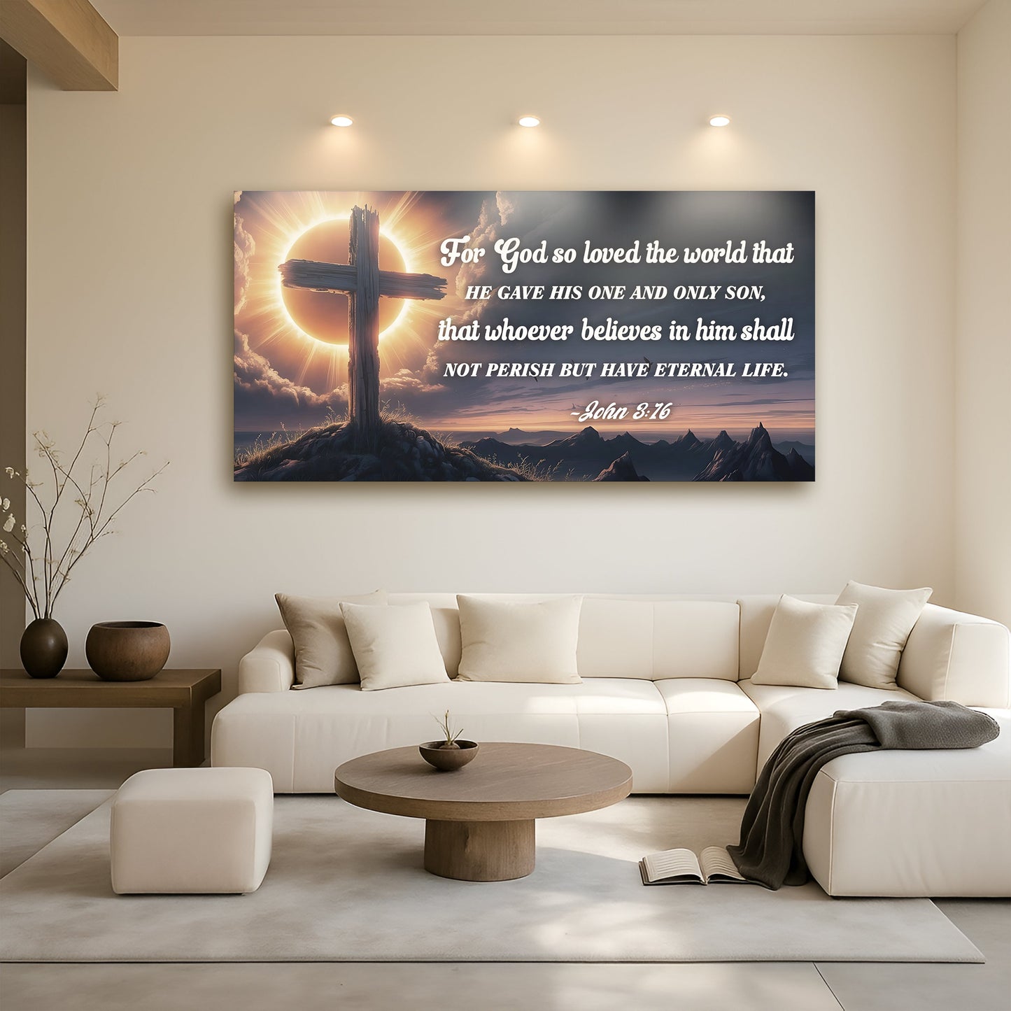 John 3:16 Gospel Scripture Canvas Wall Art