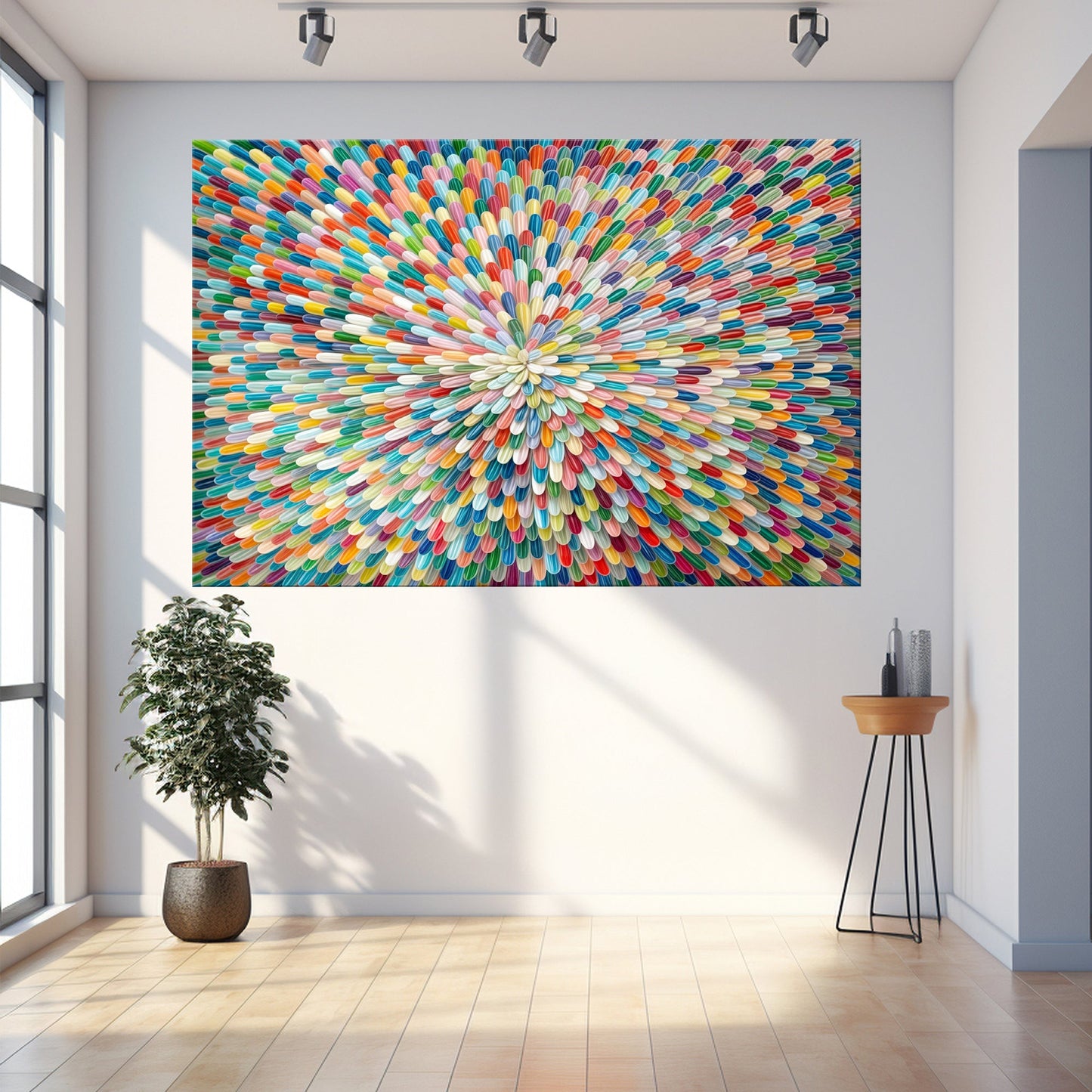Radiant Bloom Abstract Canvas Wall Art