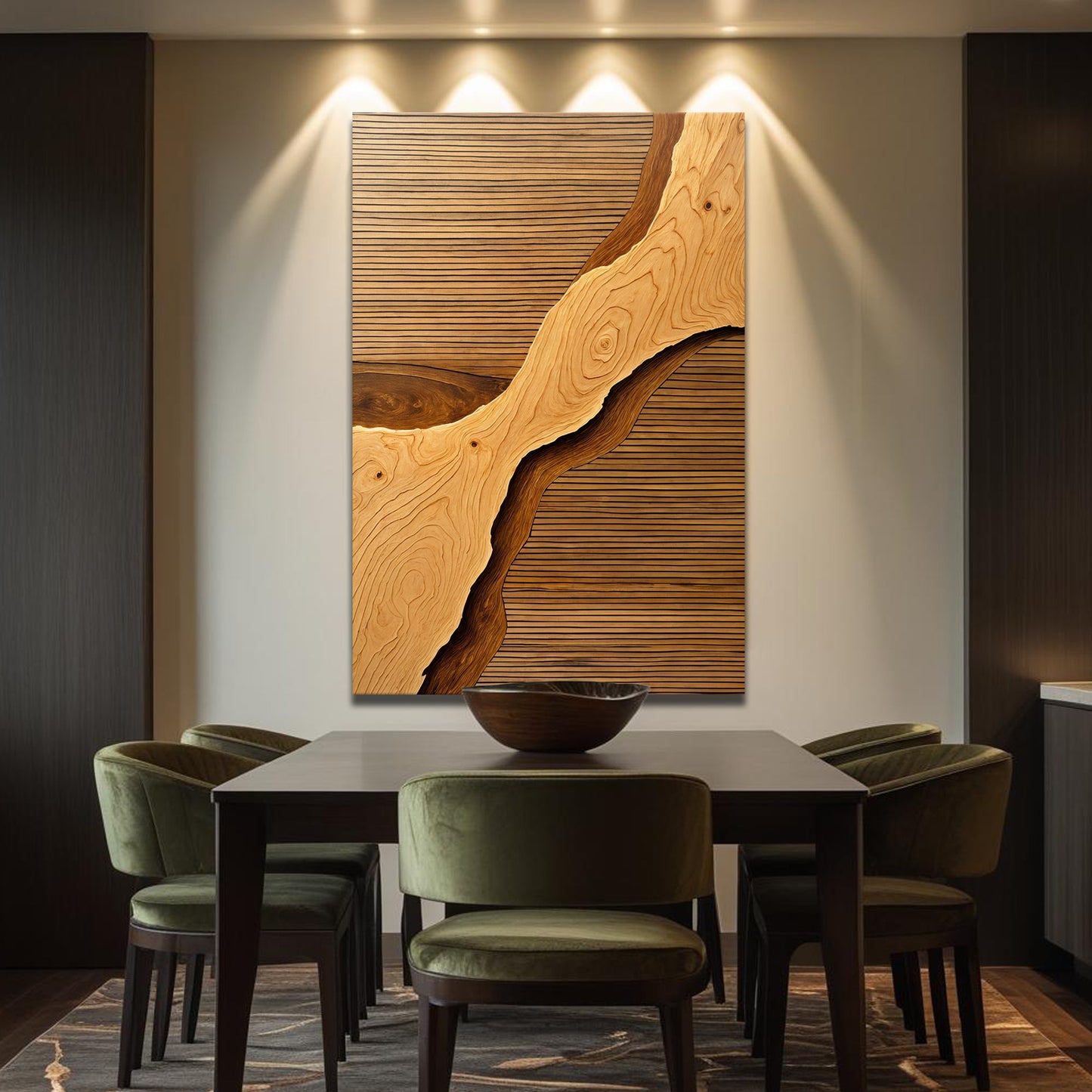 Wood Rift Abstract Canvas Wall Art