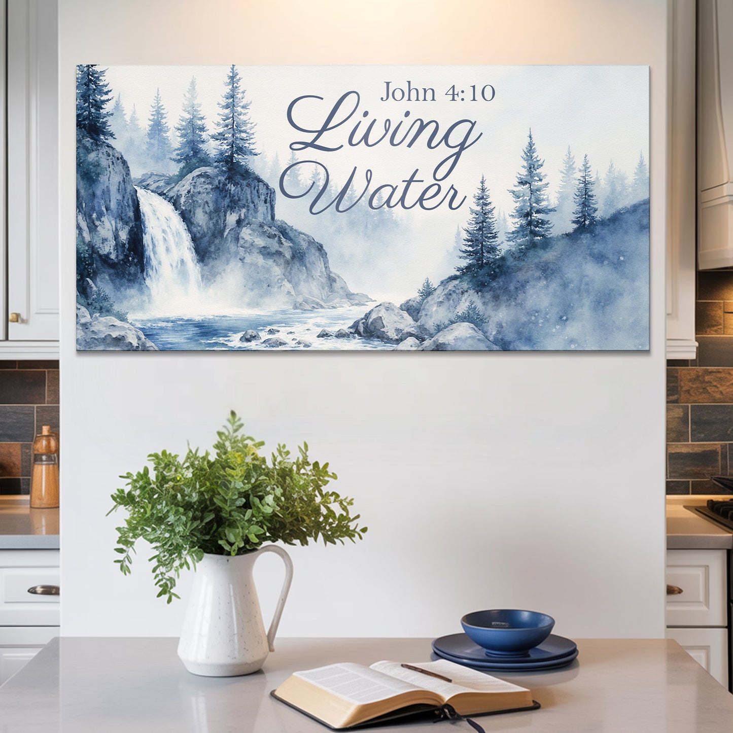 Living Water John 4:10 Faith Canvas Sign