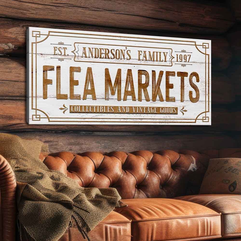 Family Flea Market Vintage Canvas Wall Art Sign II