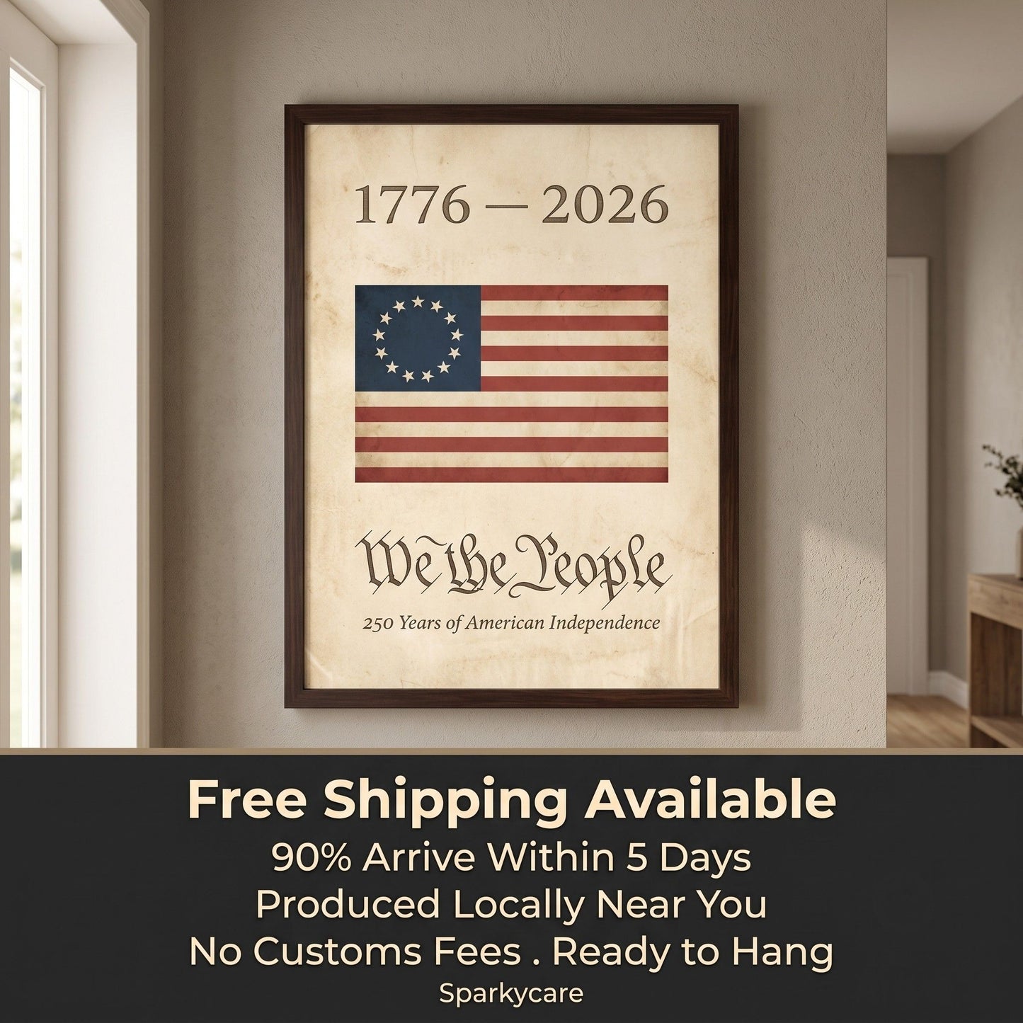 1776 American Flag Wall Art - We the People