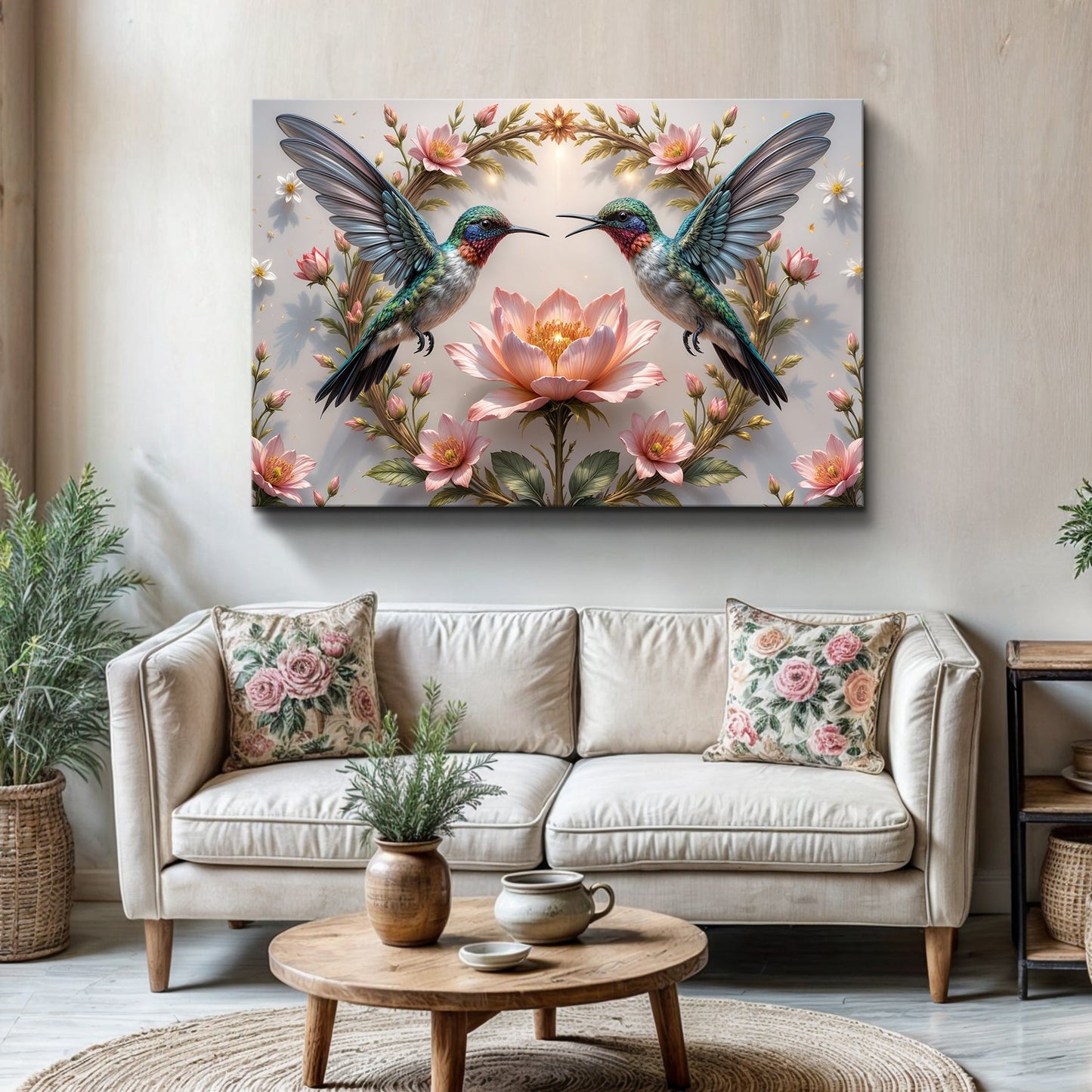 3D Hummingbirds Canvas Wall Art VI