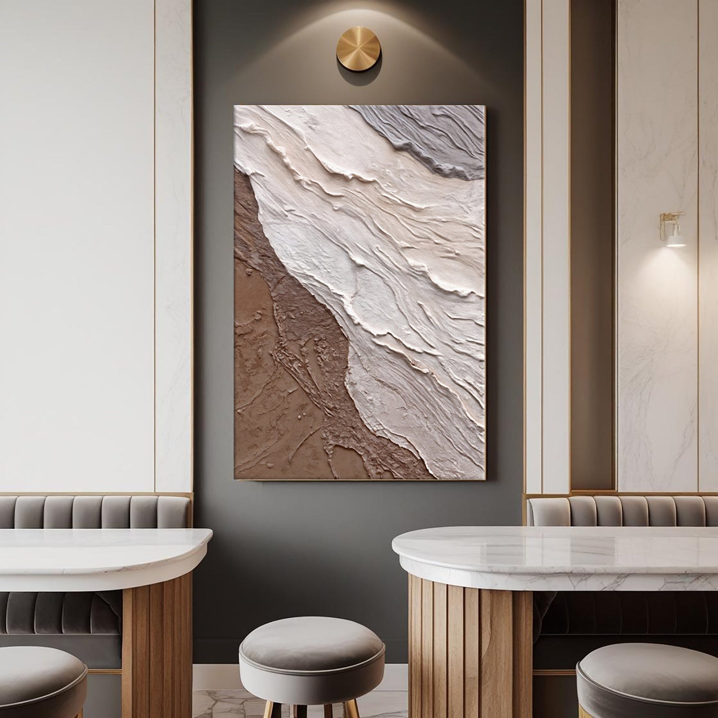 Abstract Earthy Waves Canvas Wall Art