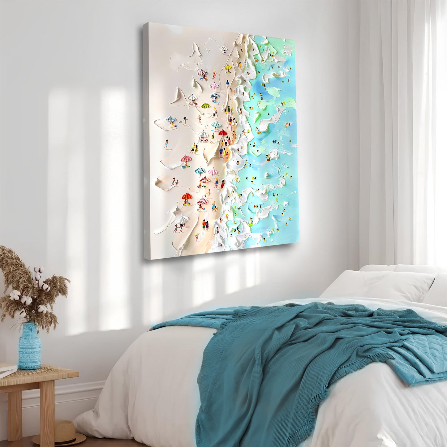 Beachfront Painting Coastal Canvas Wall Art