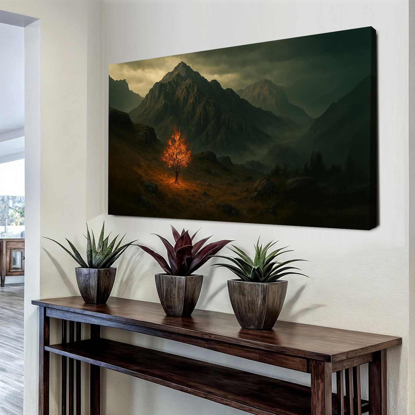 Burning Bush Canvas Wall Art Religious Christian Gift