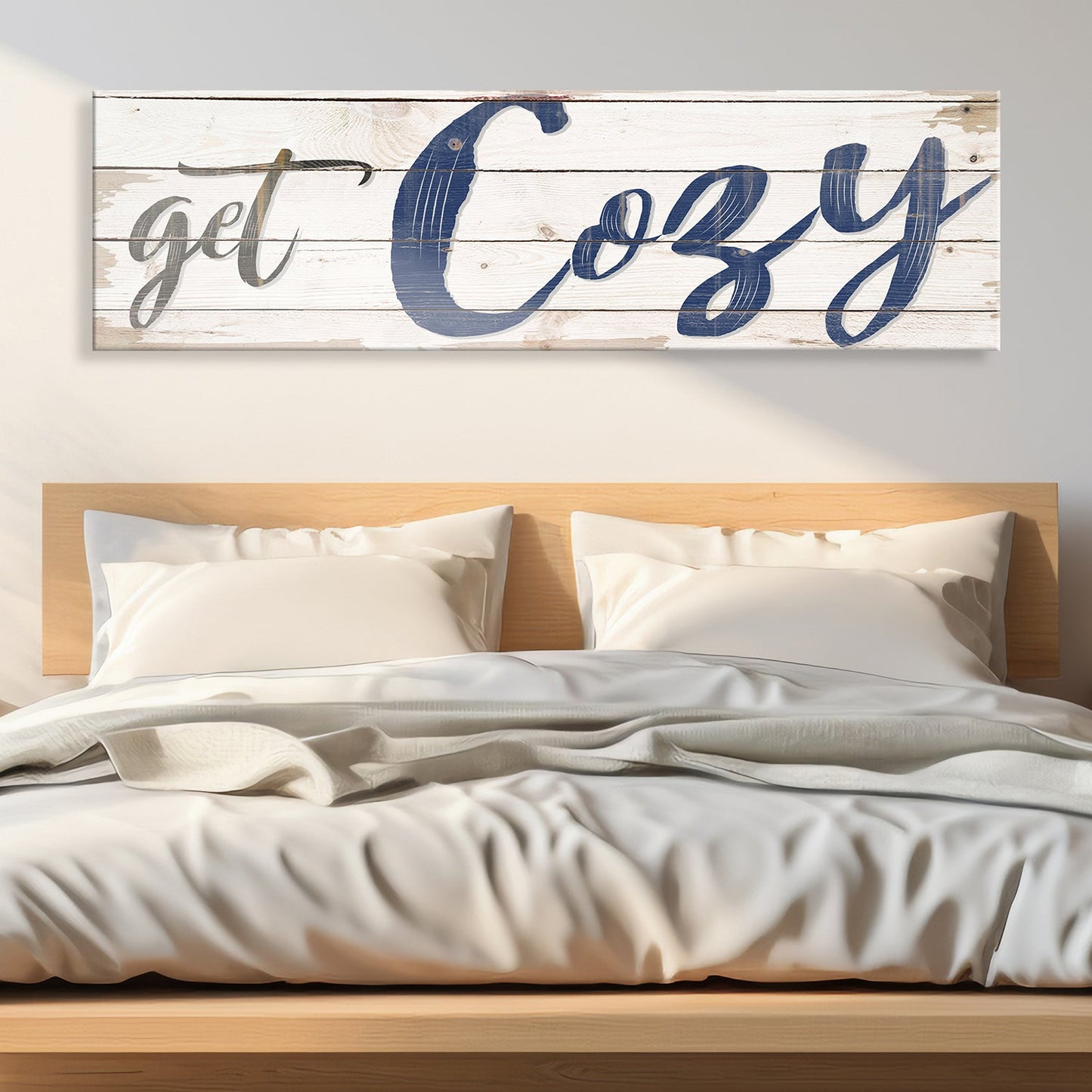 Get Cozy Canvas Wall Art Sign - Rustic Style