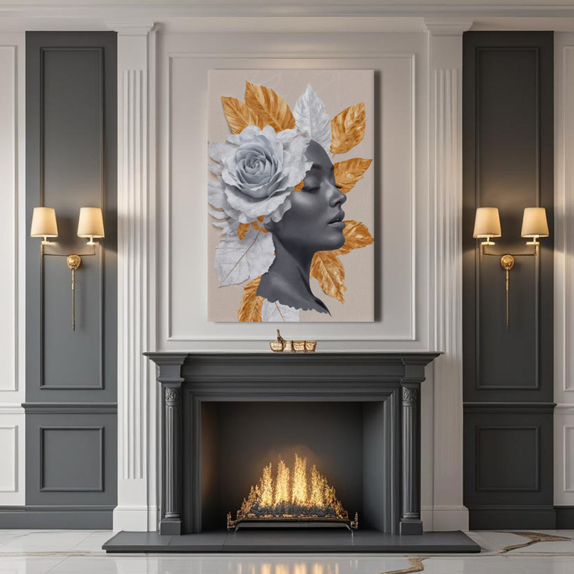 Floral Majesty Canvas Wall Art - Style C