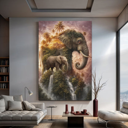 Elephant Jungle Majesty Canvas Wall Art