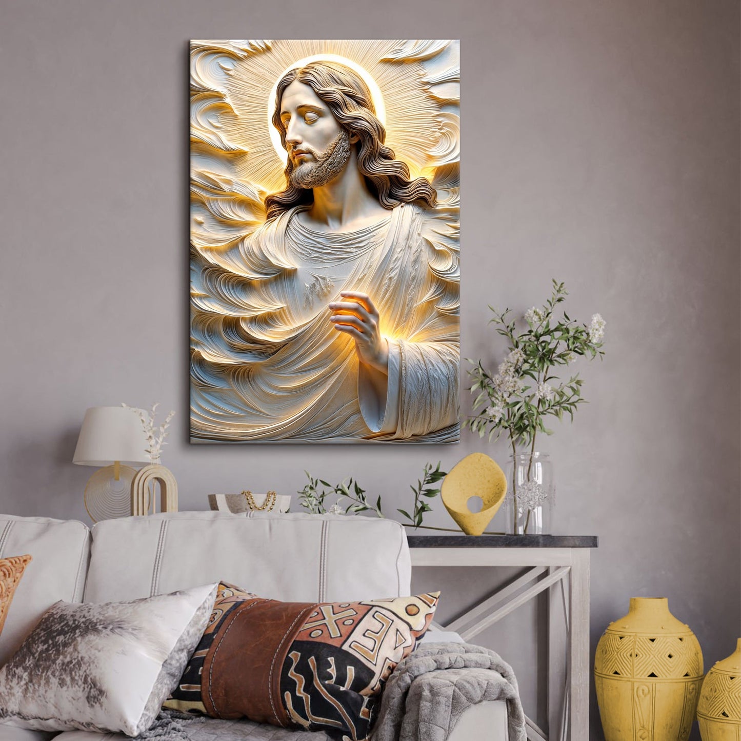 Faith Over Fear Sacred Serenity Canvas Wall Art