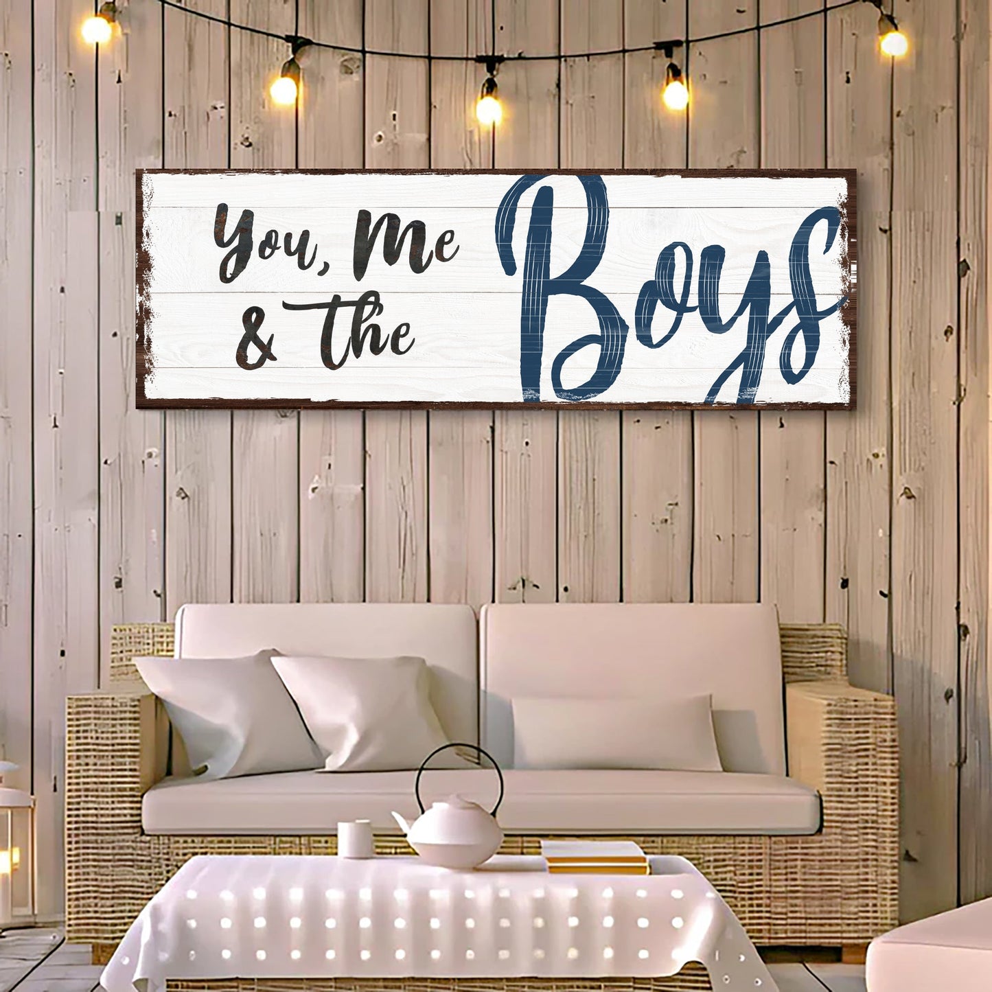 You Me and the Boys Family Canvas Wall Art