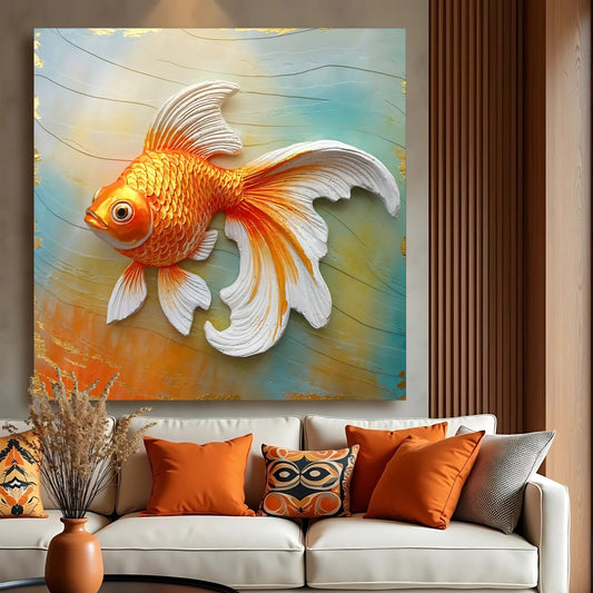 3D Goldfish Canvas Wall Art
