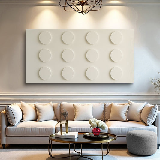 Wide-format abstract minimalist canvas wall art in calm neutral tones