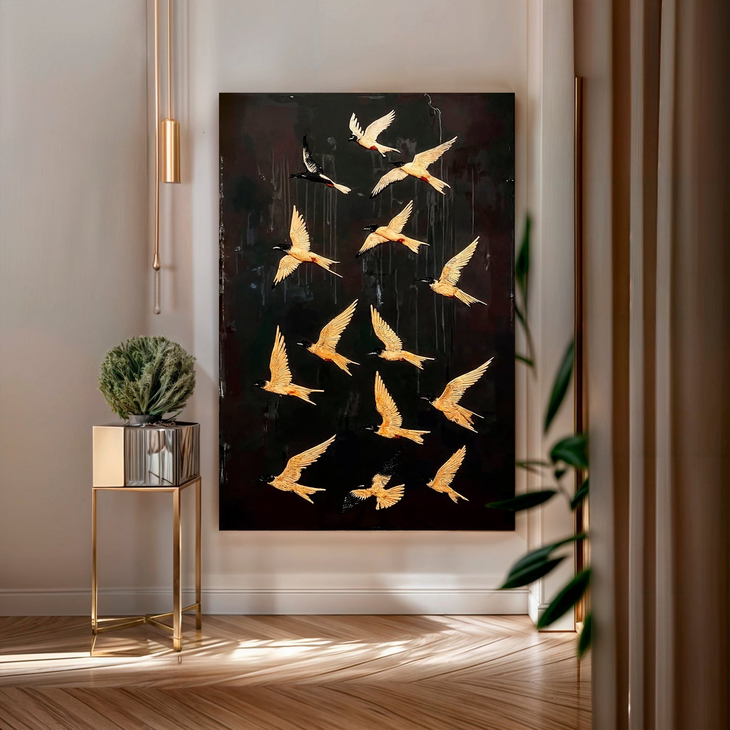 Abstract Flying Swallow Canvas Wall Art