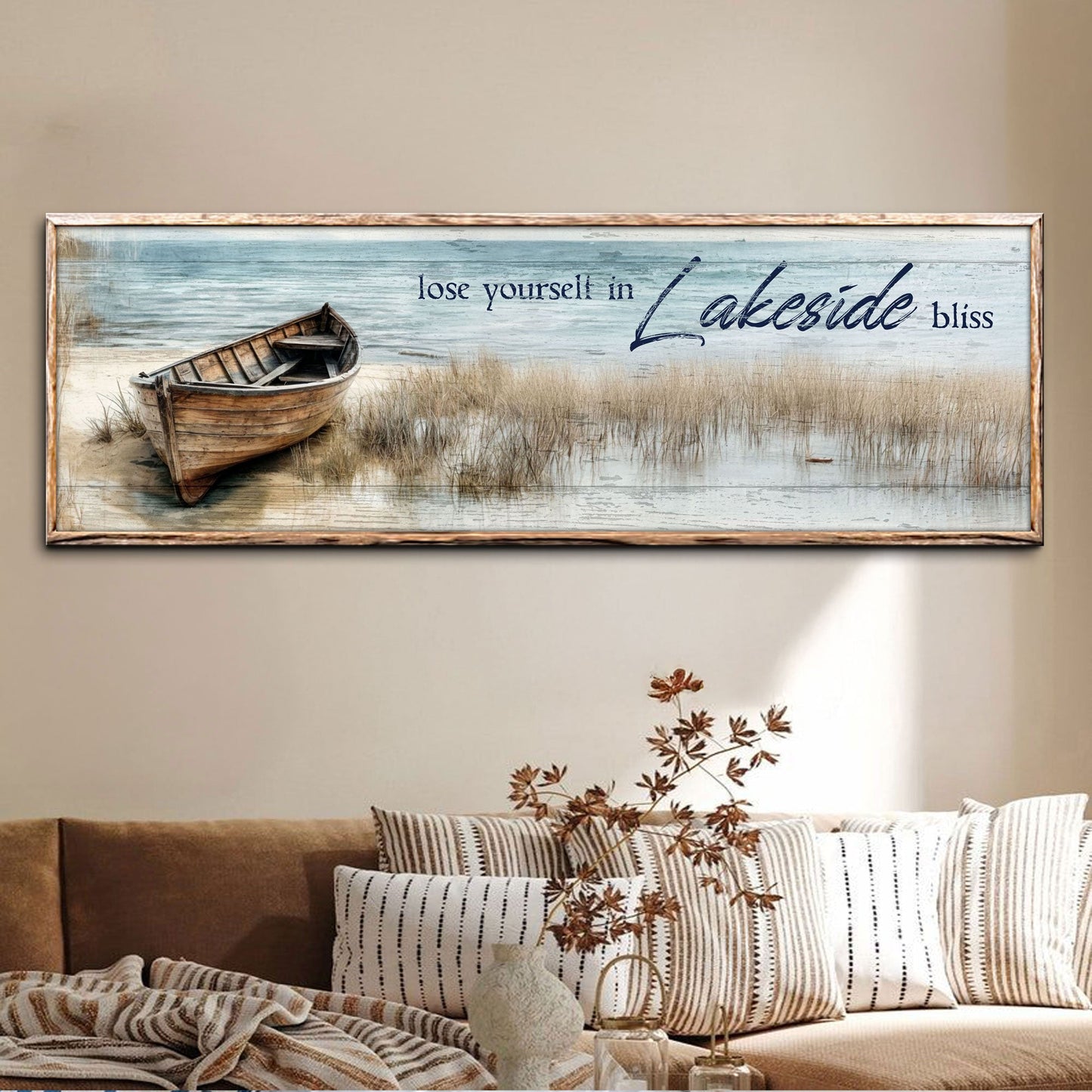 Lose Yourself in Lakeside Bliss Lake House Canvas Sign