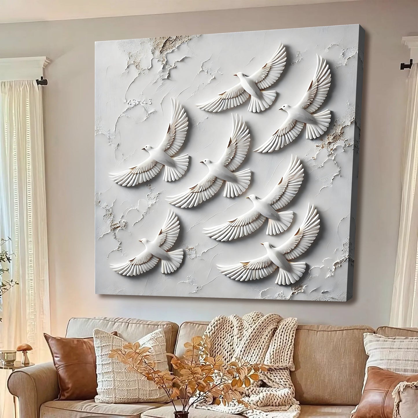 3D Birds Canvas Wall Art