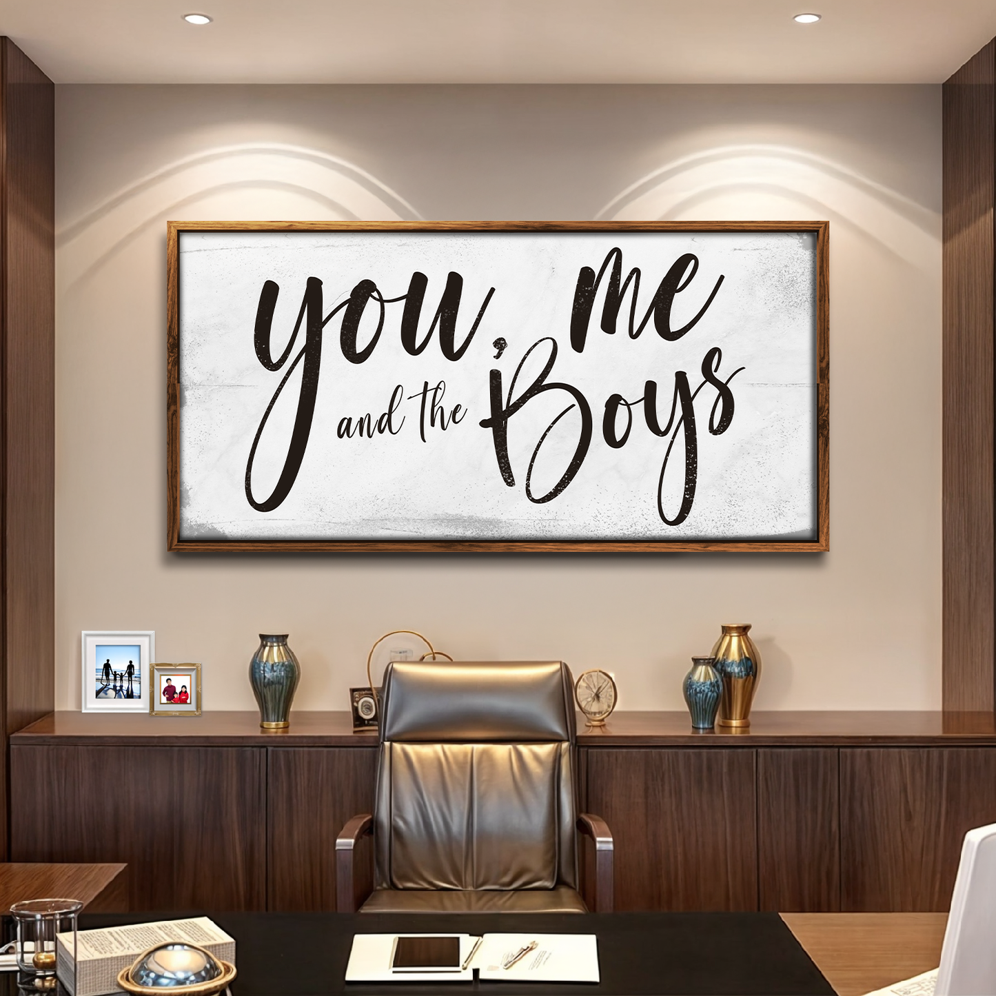 You Me and the Boys Farmhouse Bedroom Canvas Wall Art