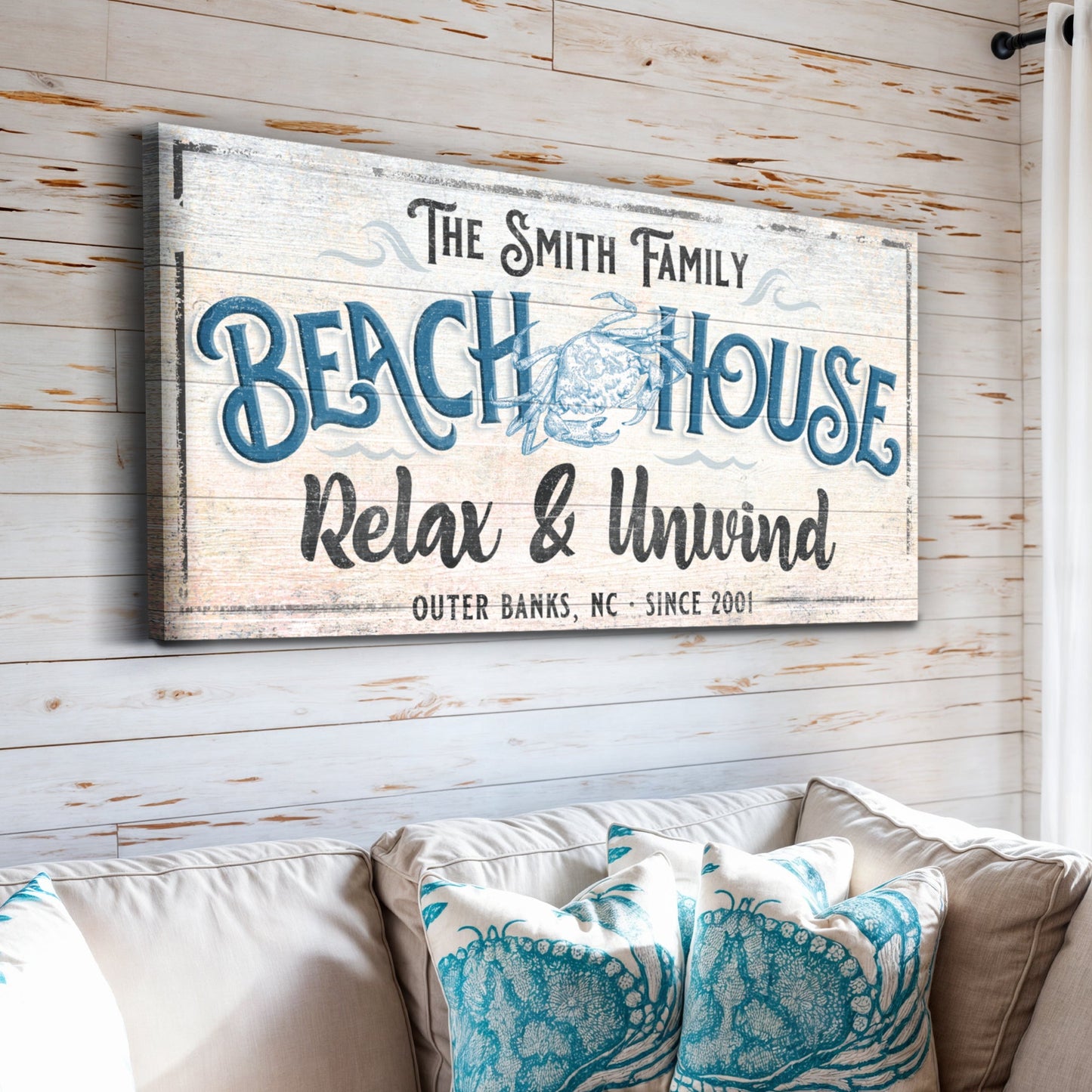 Beach House Canvas Sign IV