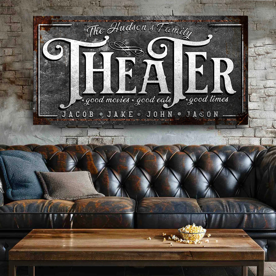 Theater Room Canvas Wall Art Sign V