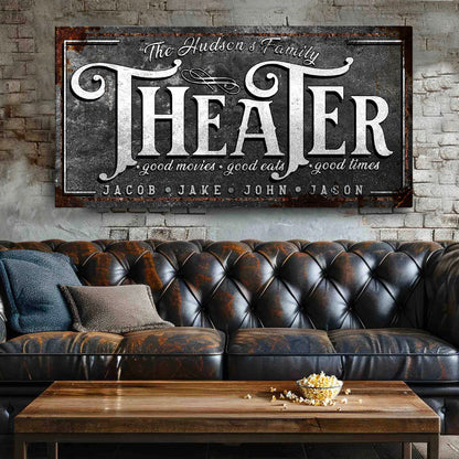 Theater Room Canvas Wall Art Sign V