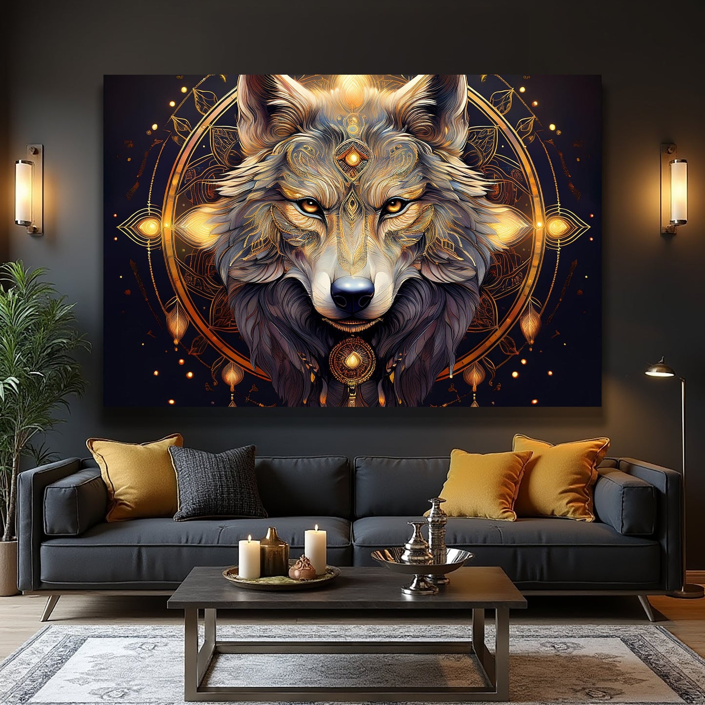 Wolf Head Canvas Wall Art